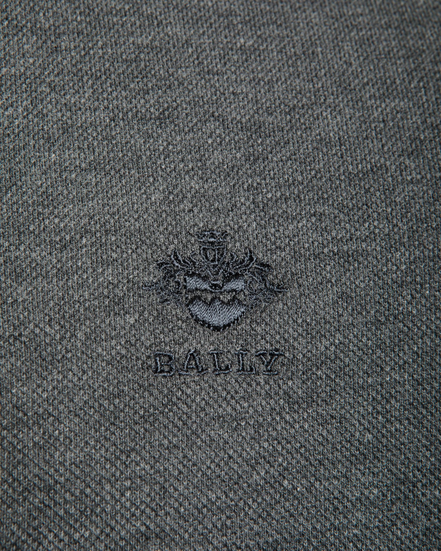 Polo Shirt in Grey Piqué-Knit Cotton