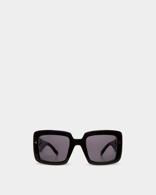 Filiana Sunglasses in Black & Smoke Lenses Acetate Sunglasses In Black