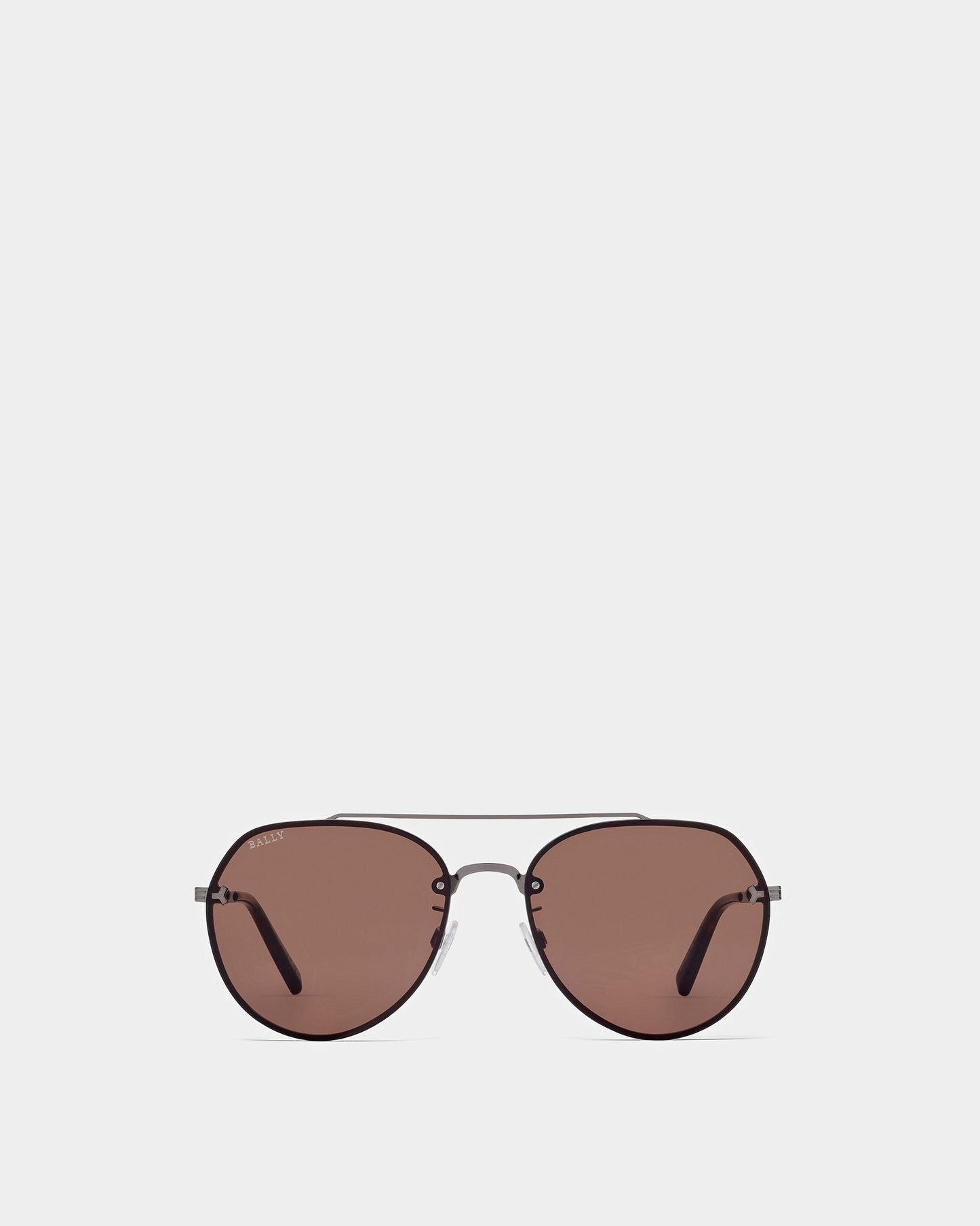 Brad Aviator Sunglasses In Ruthenium Metal