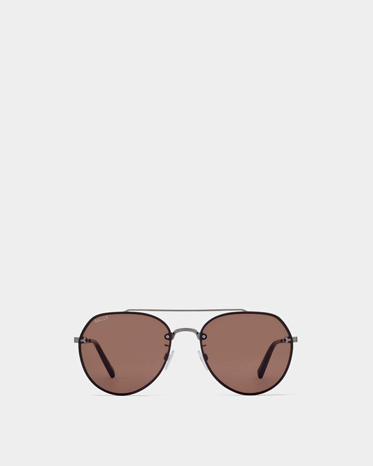 Brad Aviator Sunglasses In Ruthenium Metal