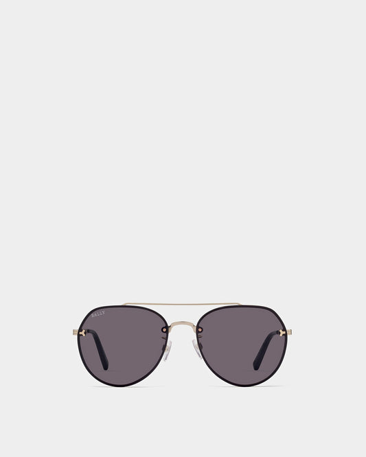 Brad Aviator Sunglasses In Gold Metal