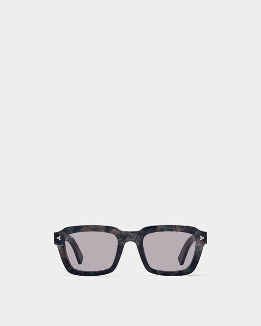 Nicholas Rectangular Full Rim Sunglasses In Black And Gray