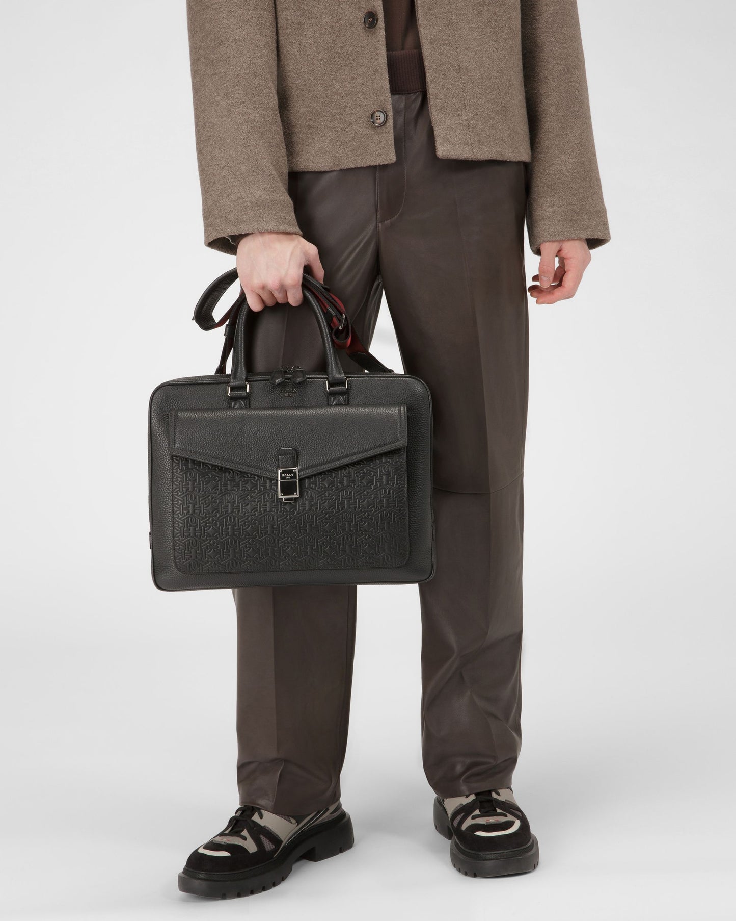 Bertho Leather Business Bag In Black