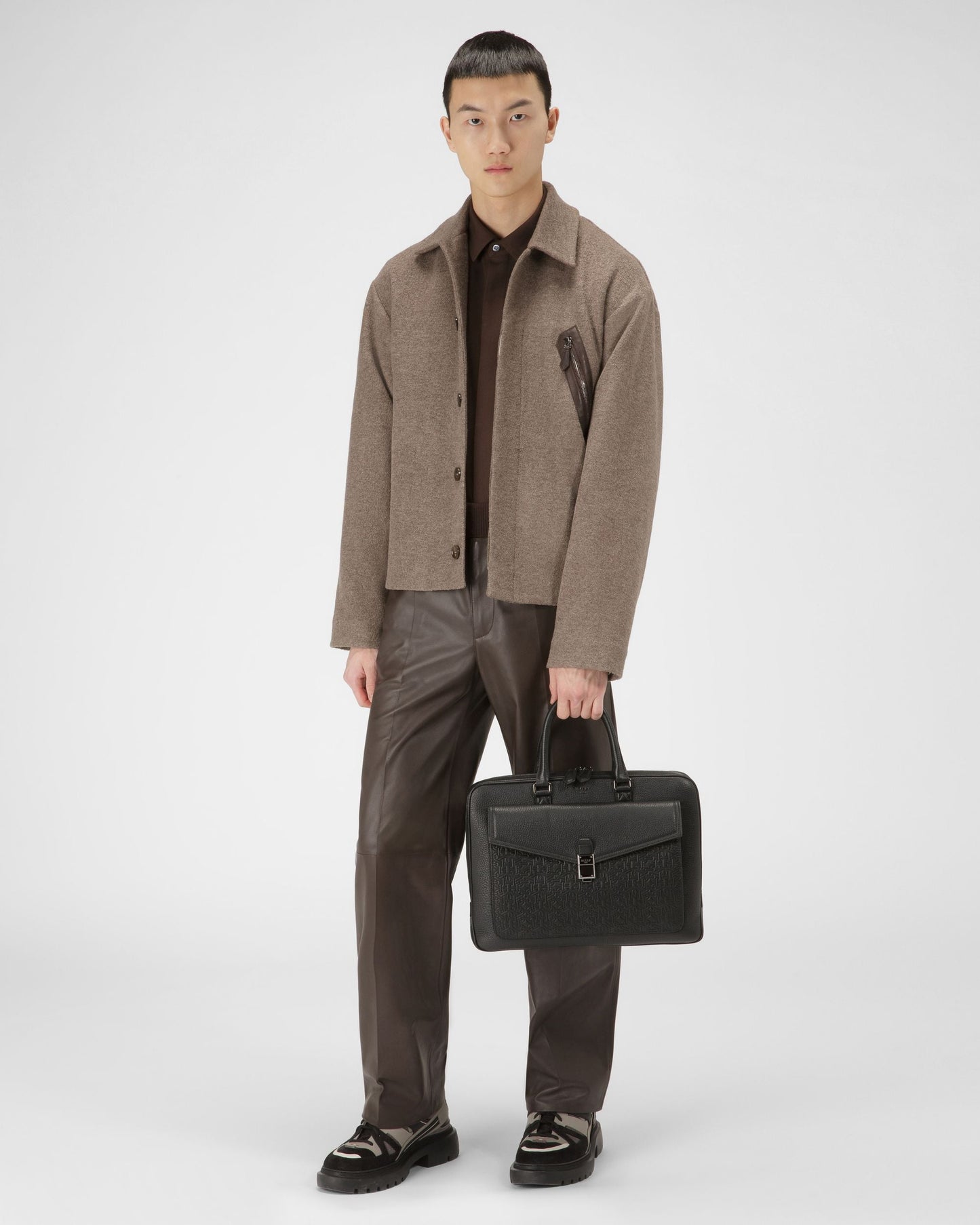Bertho Leather Business Bag In Black