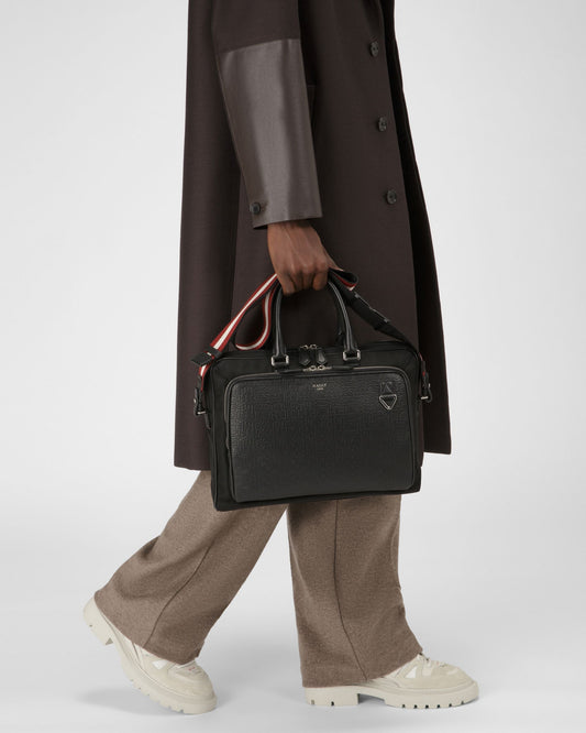 Cahrl Nylon & Leather Beniness Bag In Black