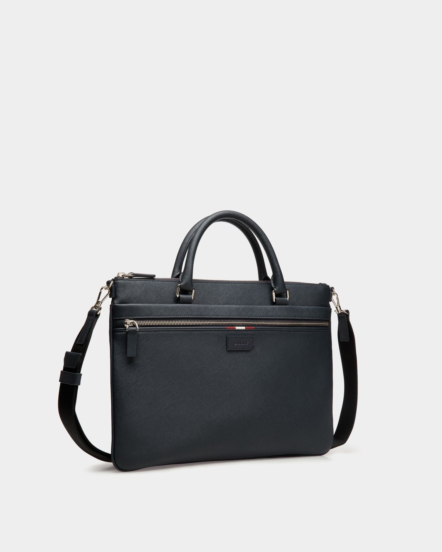 Briefcase in Blue Embossed Leather