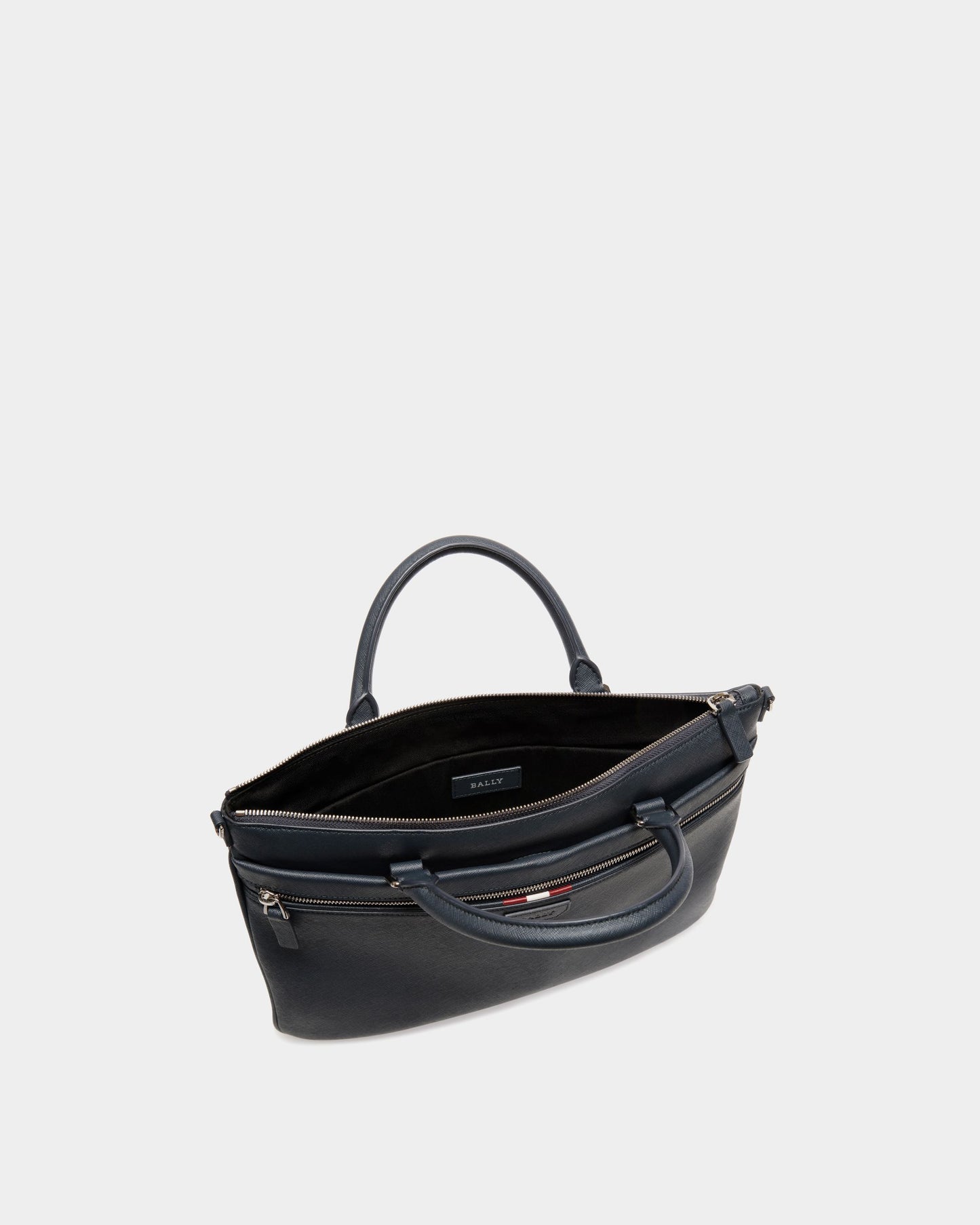 Briefcase in Blue Embossed Leather
