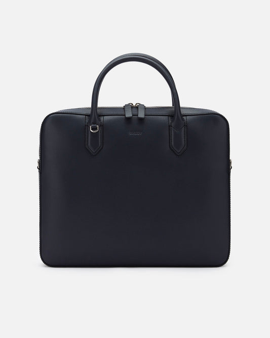 Men's Blue Leather Business Bag