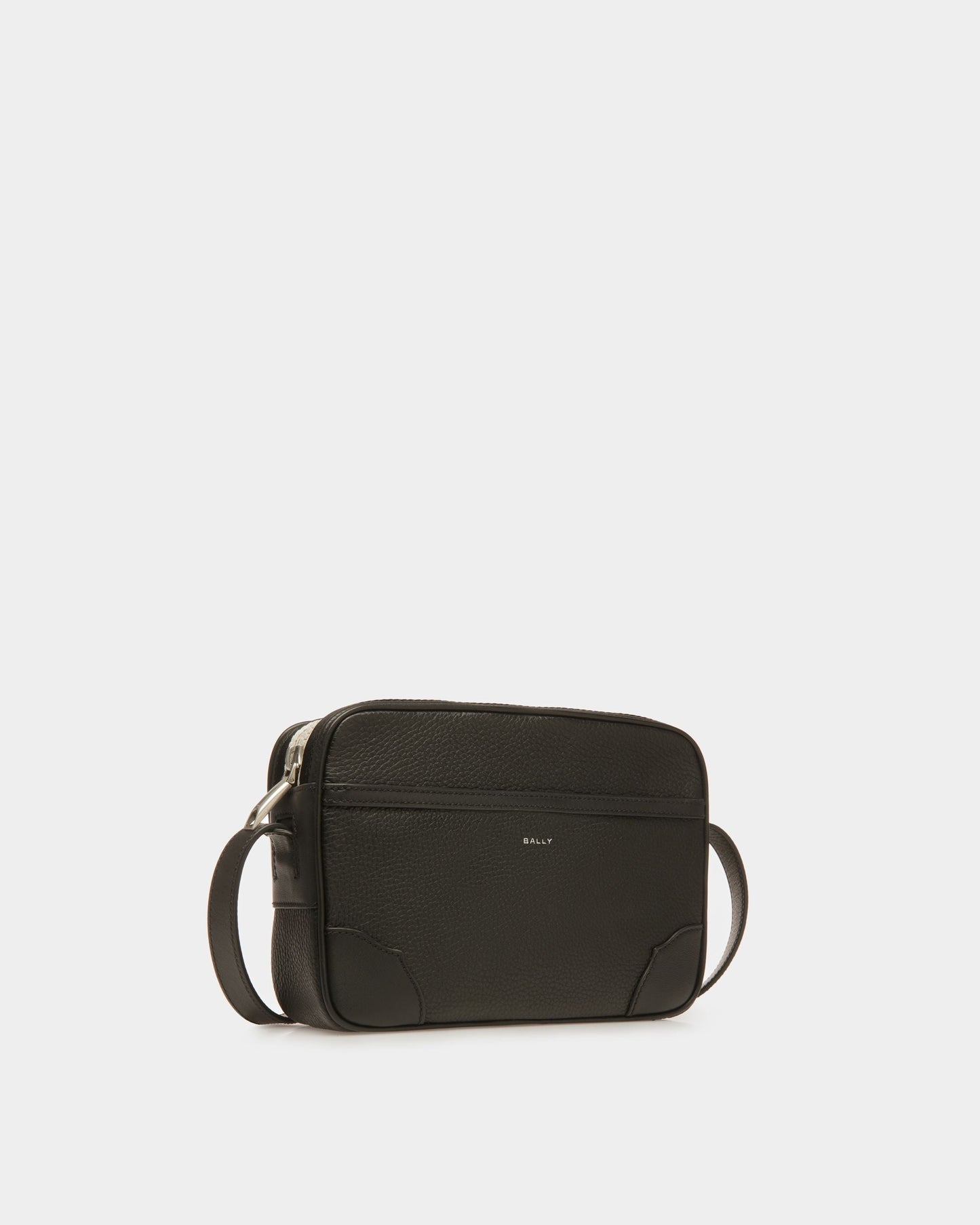 Bord Day | Men's Crossbody | Black Leather | Bally | Still Life 3/4 Front