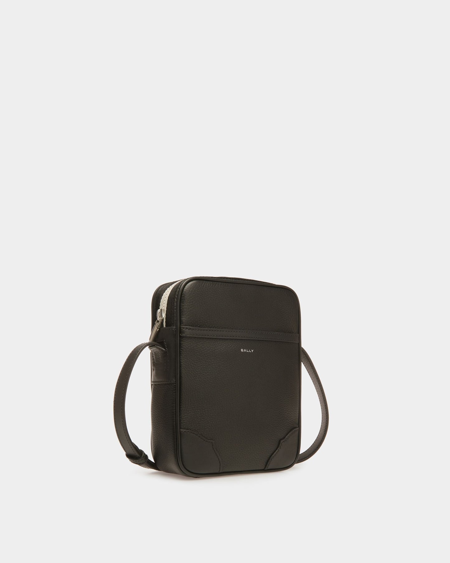 Bord Cross | Men's Crossbody | Black Leather | Bally | Still Life 3/4 Front