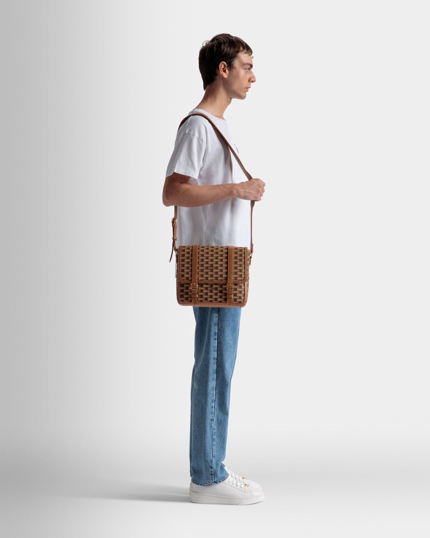 Games | Men's Messenger Bag | Desert TPU | Bally | On Model Front