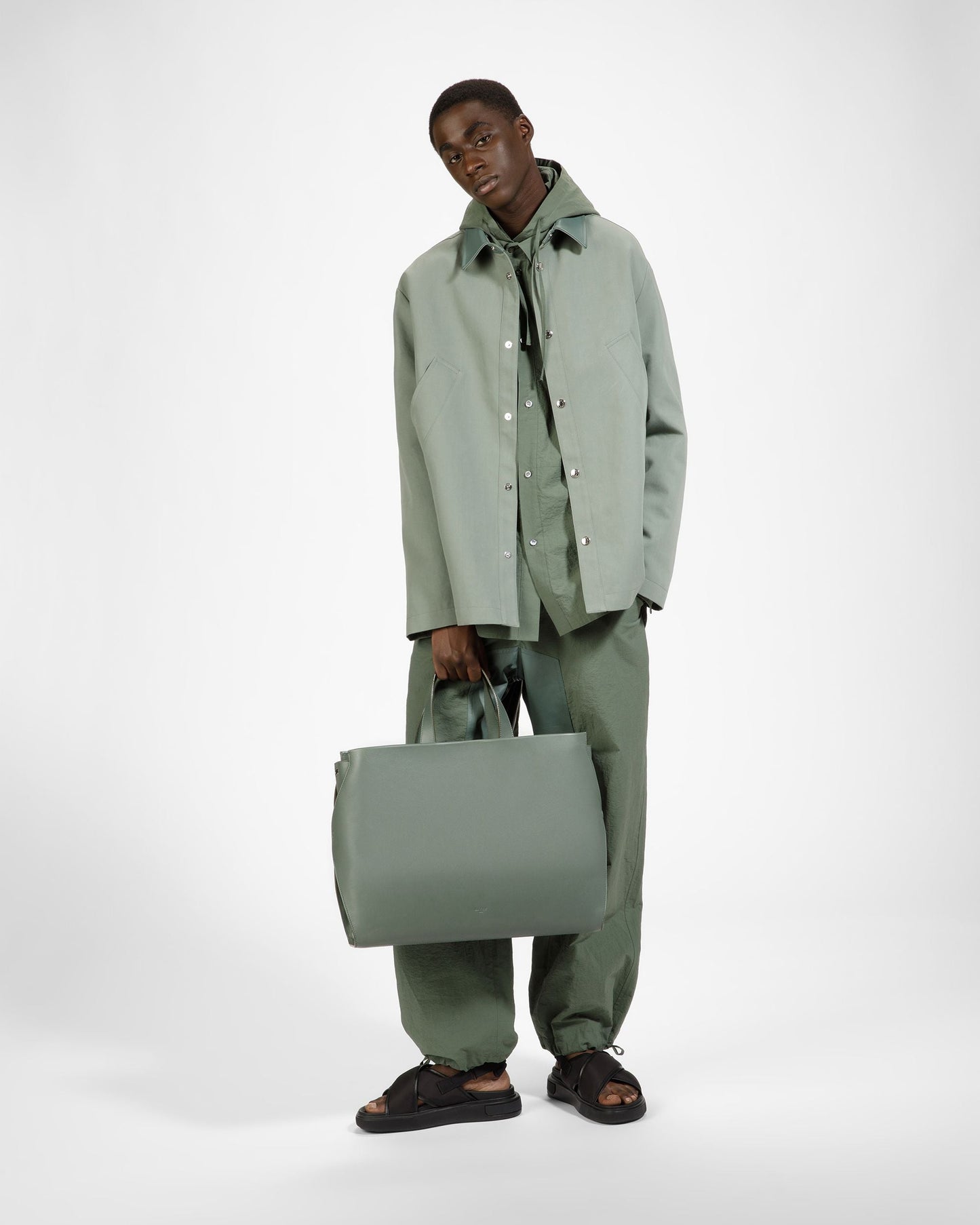 Arbona Leather Tote In Sage