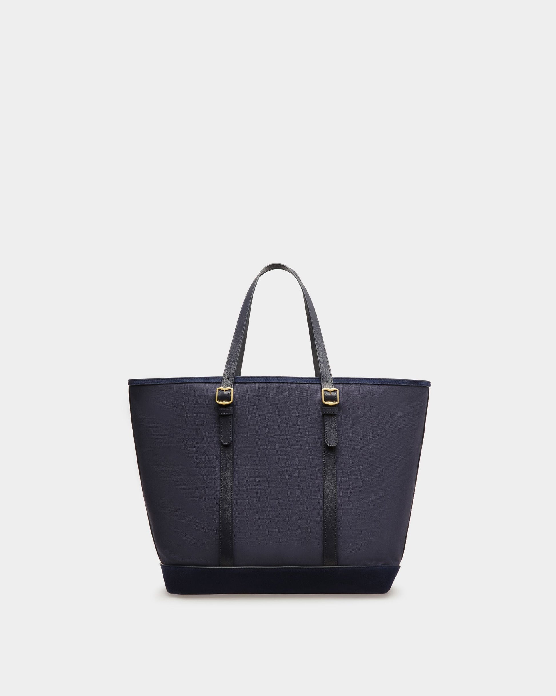 4 Buckles | Men's Tote Bag | Marine Fabric | Bally | Still Life Back