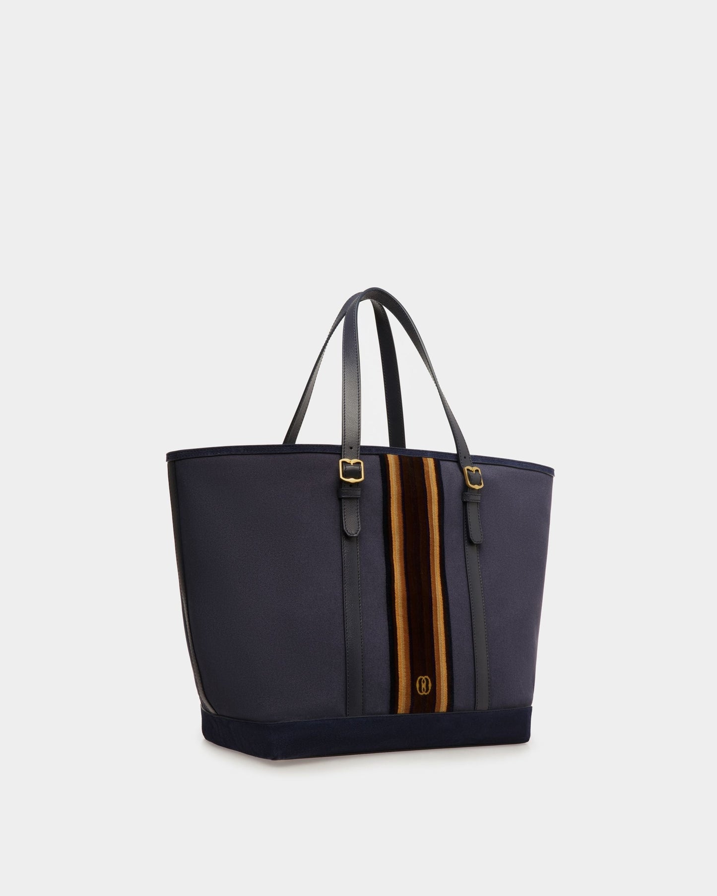 4 Buckles | Men's Tote Bag | Marine Fabric | Bally | Still Life 3/4 Front