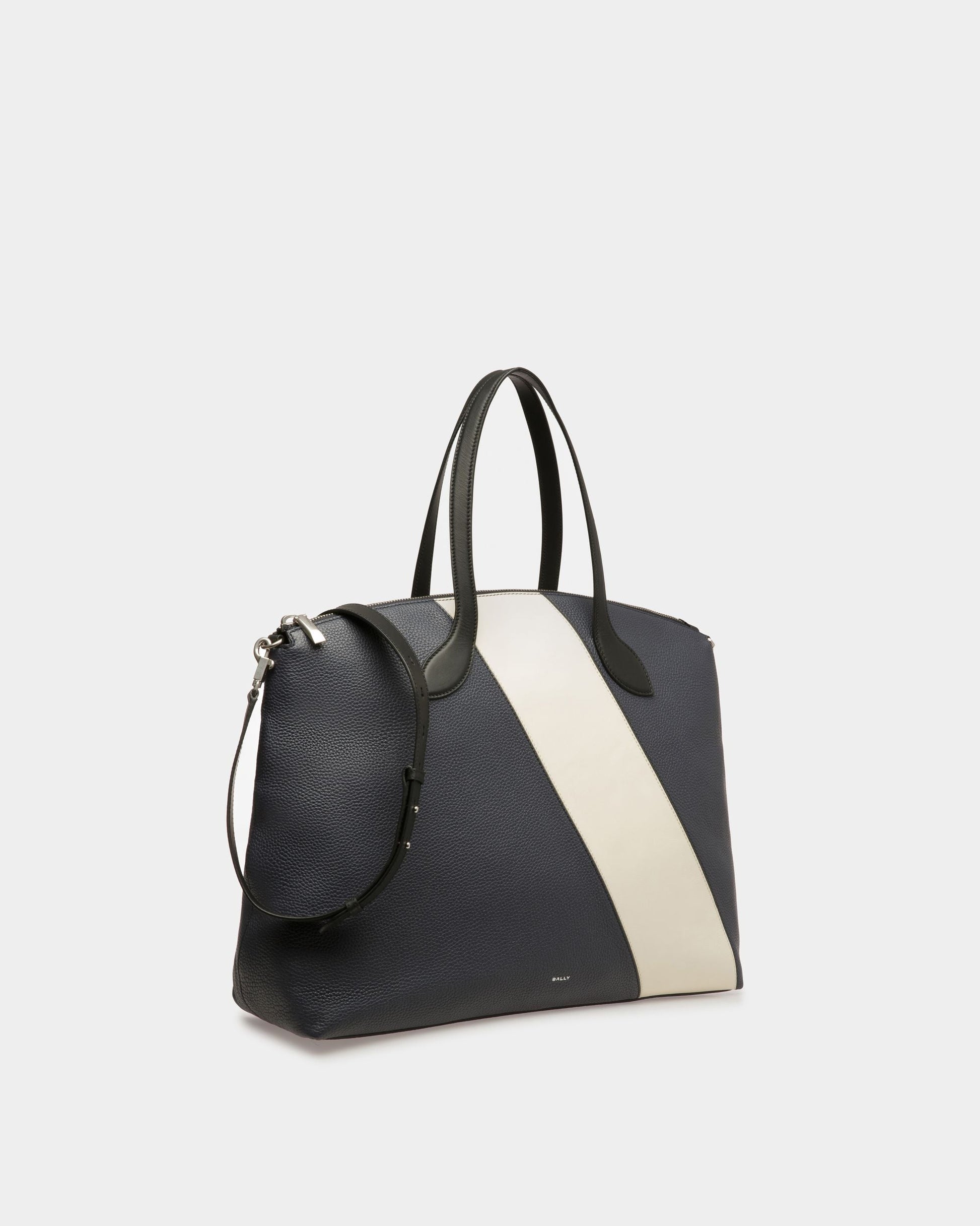 Shaped | Men's Tote Bag | Midnight Leather | Bally | Still Life 3/4 Front