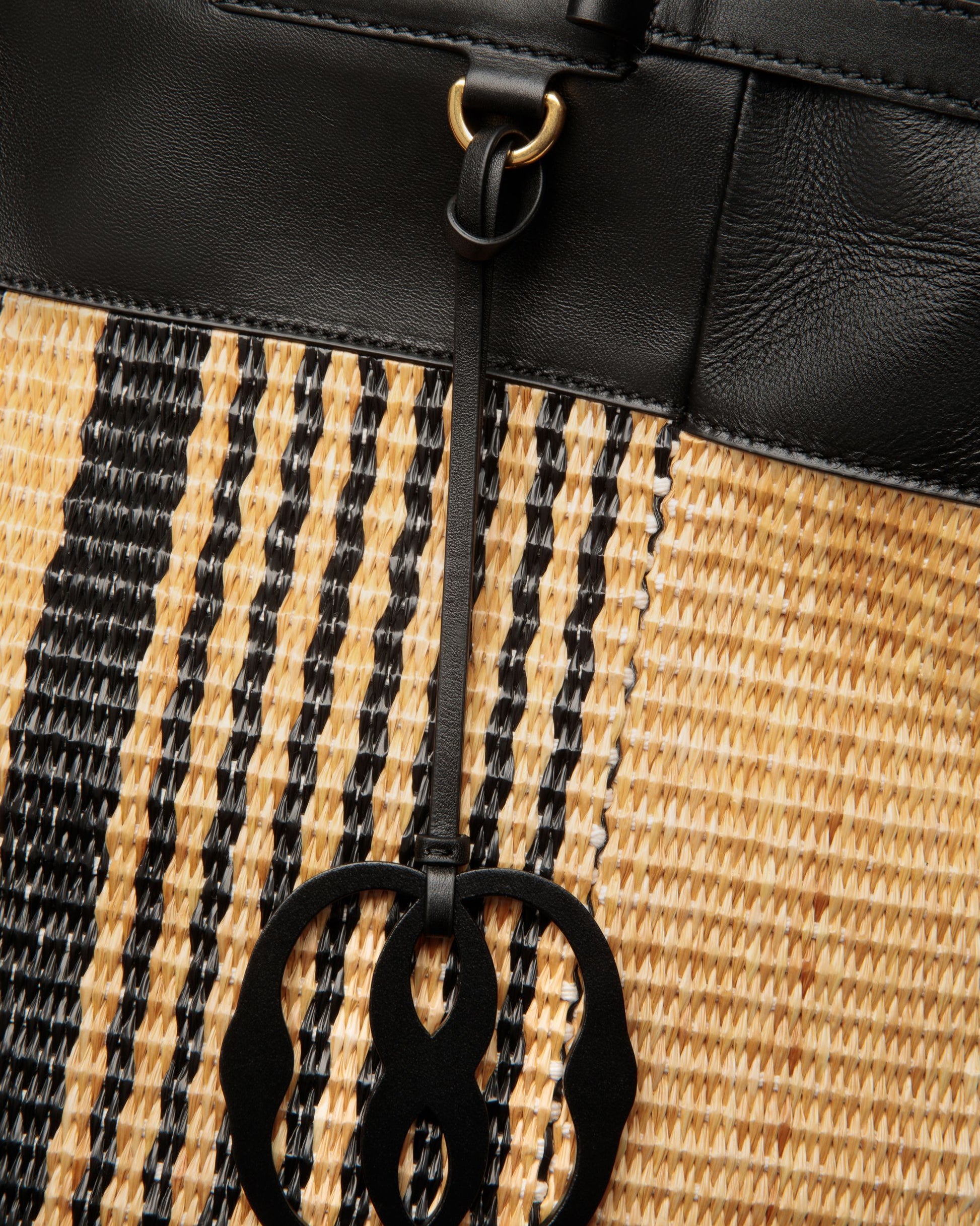Billboard Tote | Women's Bag | Natural And Black Fabric | Bally | Still Life Detail