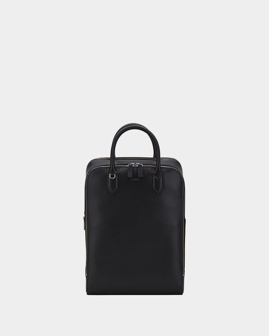Men's Black Leather Backpack