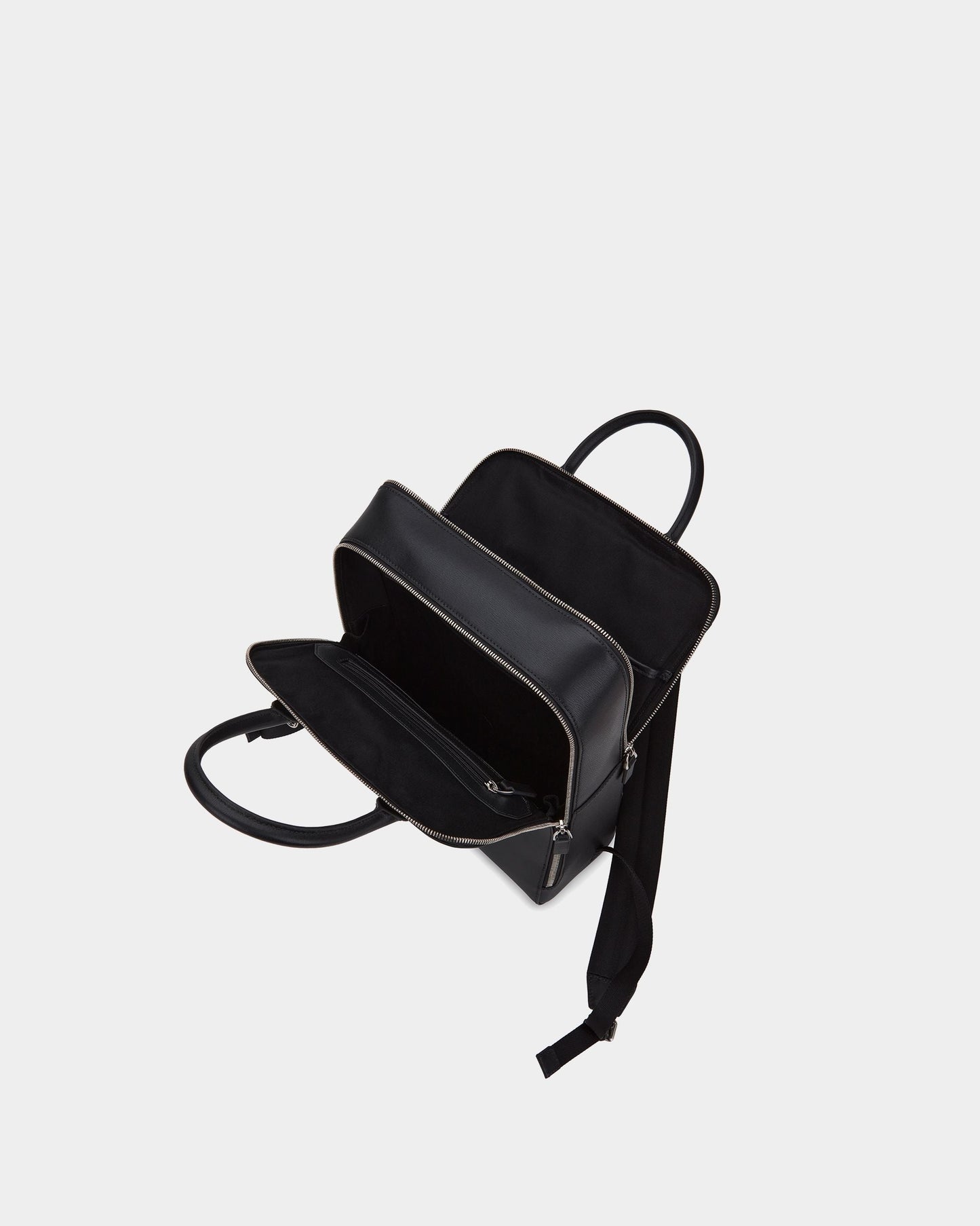 Men's Black Leather Backpack