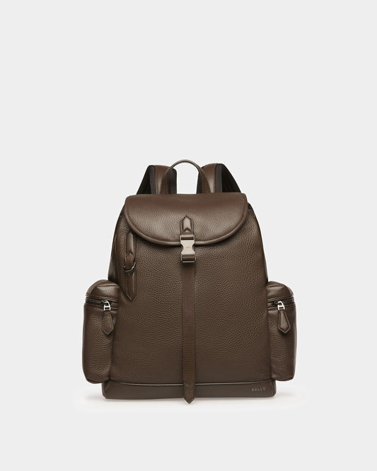 Cliford Leather Backpack In Ebony Brown