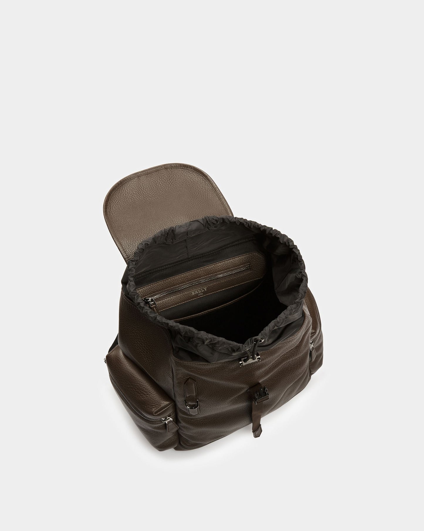 Cliford Leather Backpack In Ebony Brown
