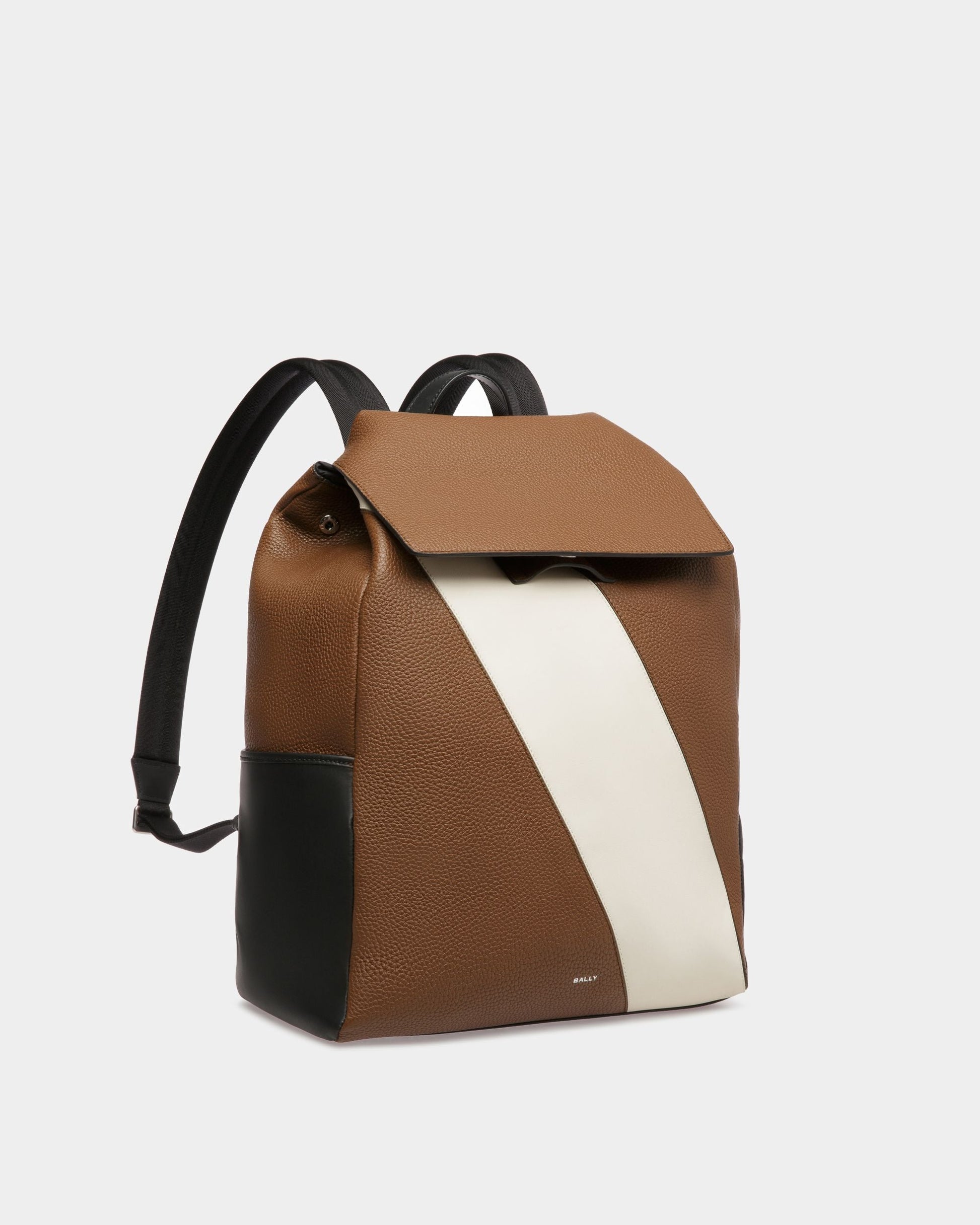 Slim | Men's Backpack | Brown Leather | Bally | Still Life 3/4 Front