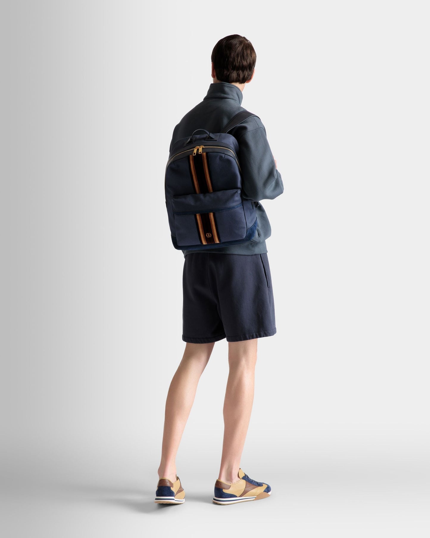 Treckk | Men's Backpack | Marine Fabric | Bally | On Model Front