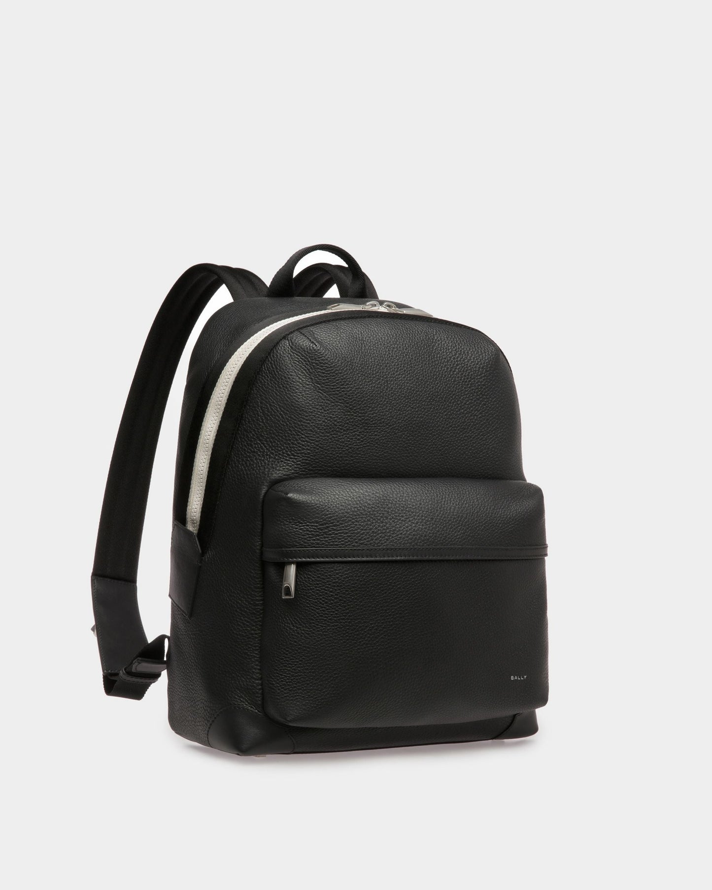 Bord Trecky | Men's Backpack | Black Leather | Bally | Still Life 3/4 Front