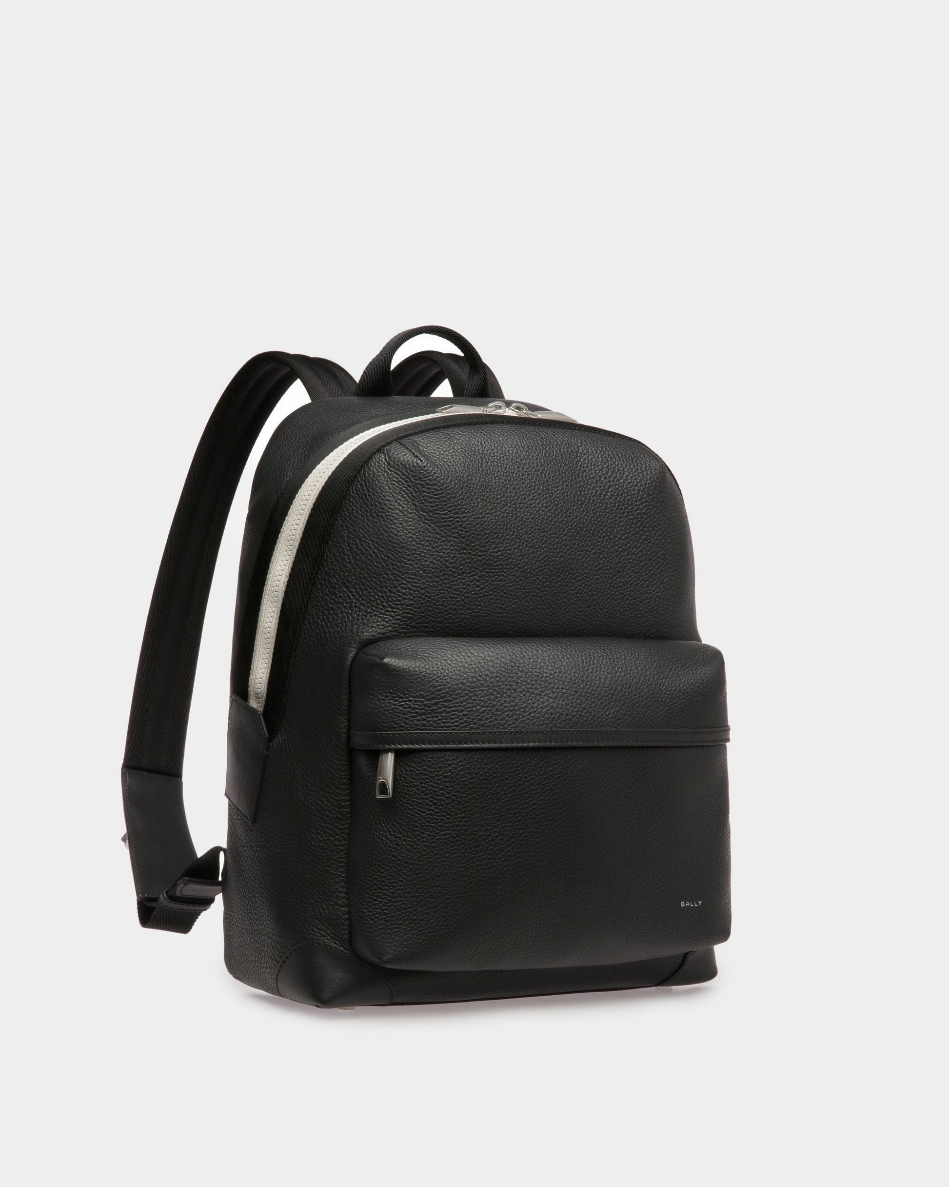 Bord Trecky | Men's Backpack | Black Leather | Bally | Still Life 3/4 Front