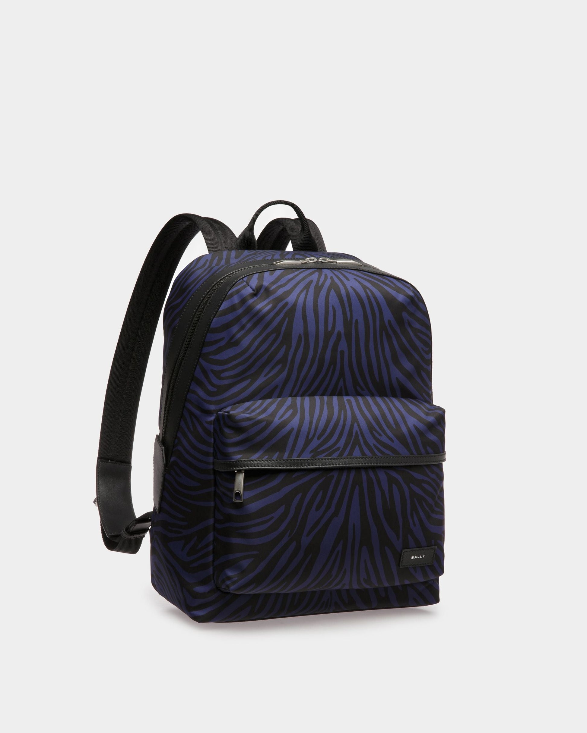 Trekking | Men's Backpack | Marine And Black Fabric And Nylon | Bally | Still Life 3/4 Front