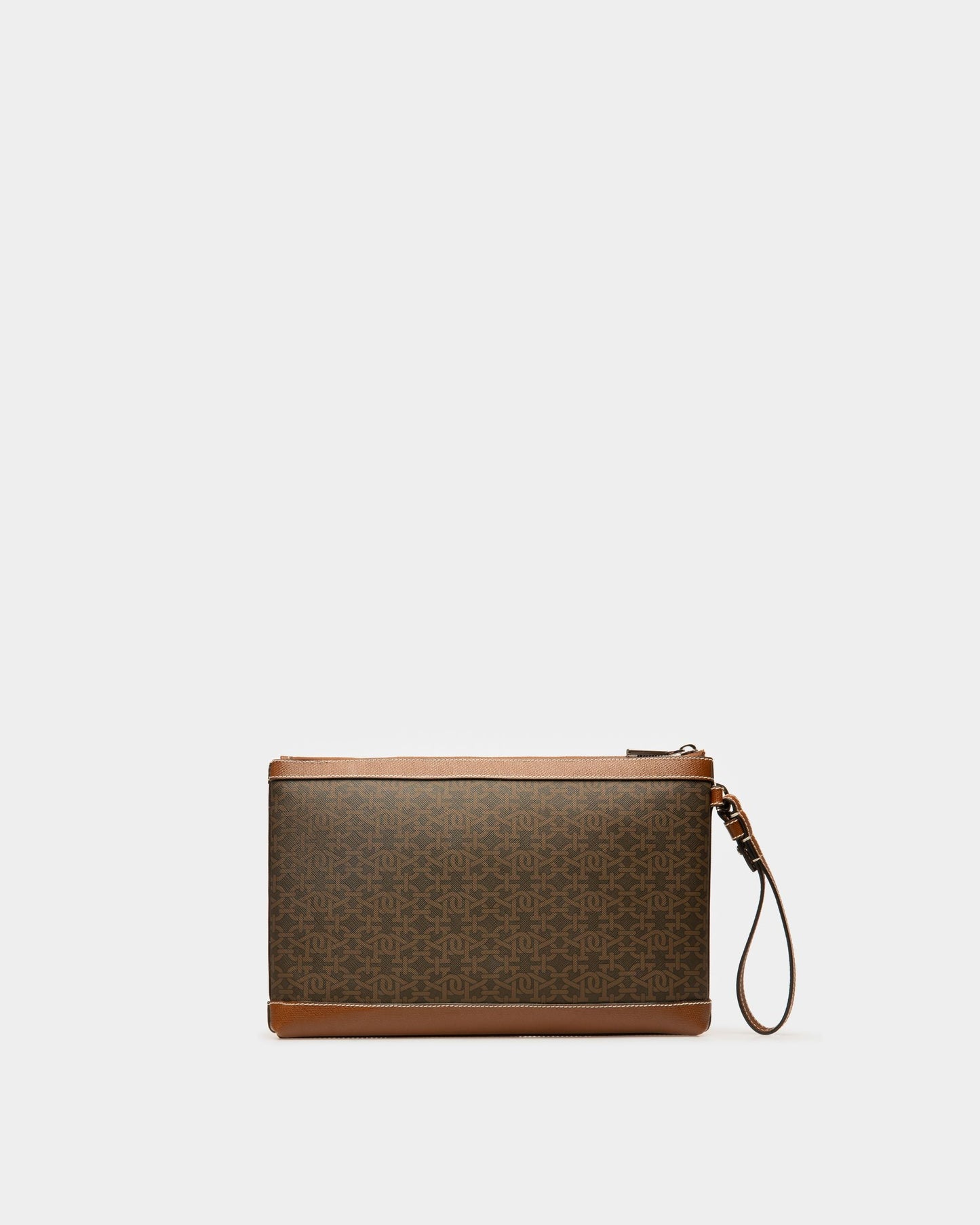 Cliff Pouch with a Monogram Print in Brown