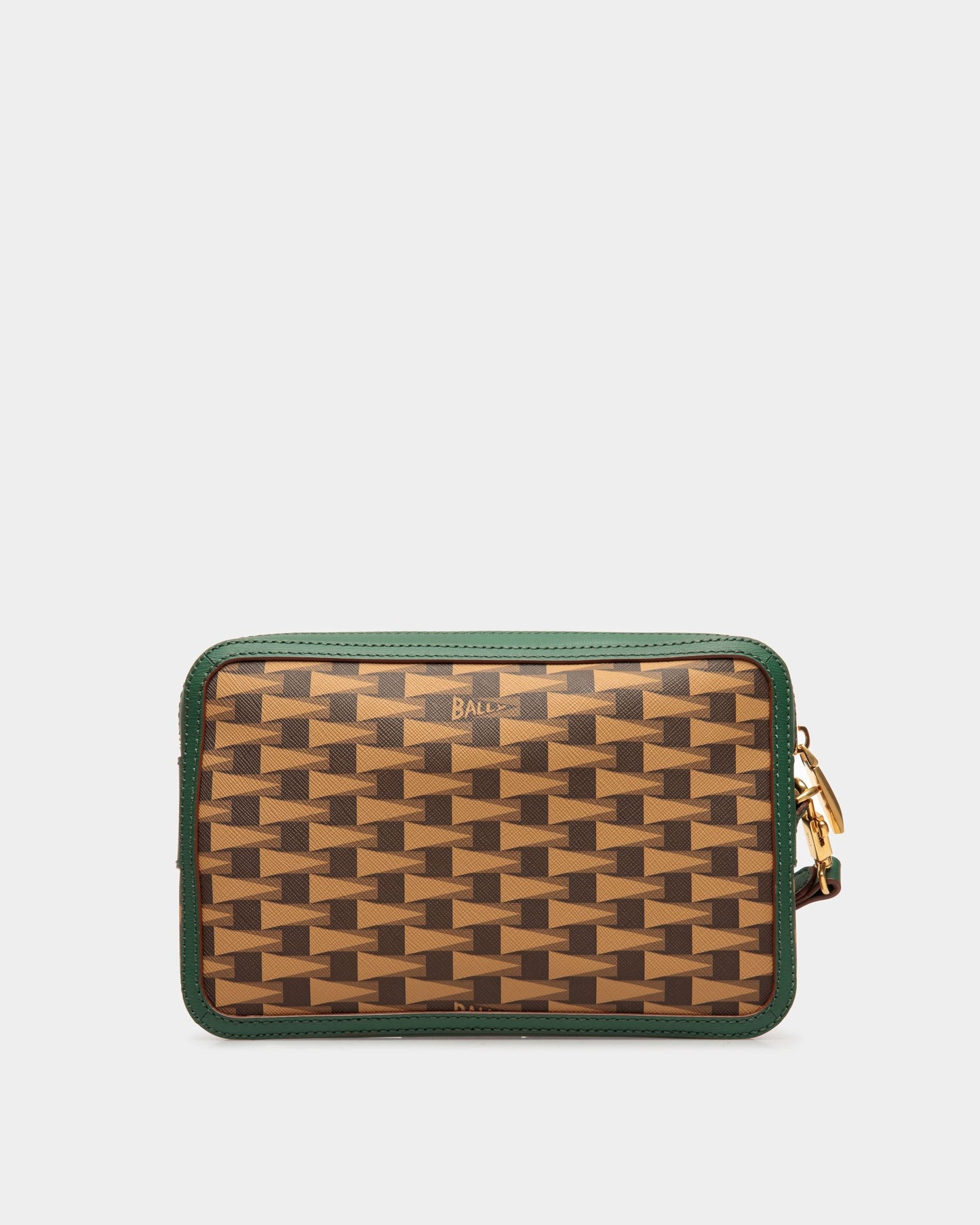 Pochette | Men's Clutches And Portfolios | Desert And Kelly Green Leather And TPU | Bally | Still Life Back
