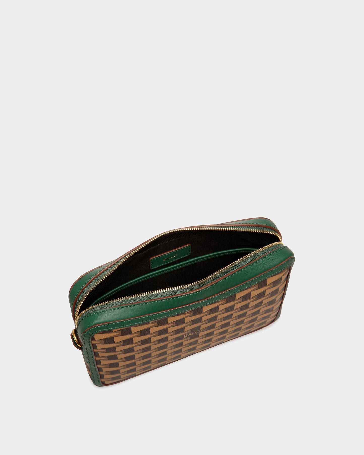 Pochette | Men's Clutches And Portfolios | Desert And Kelly Green Leather And TPU | Bally | Still Life Open / Inside