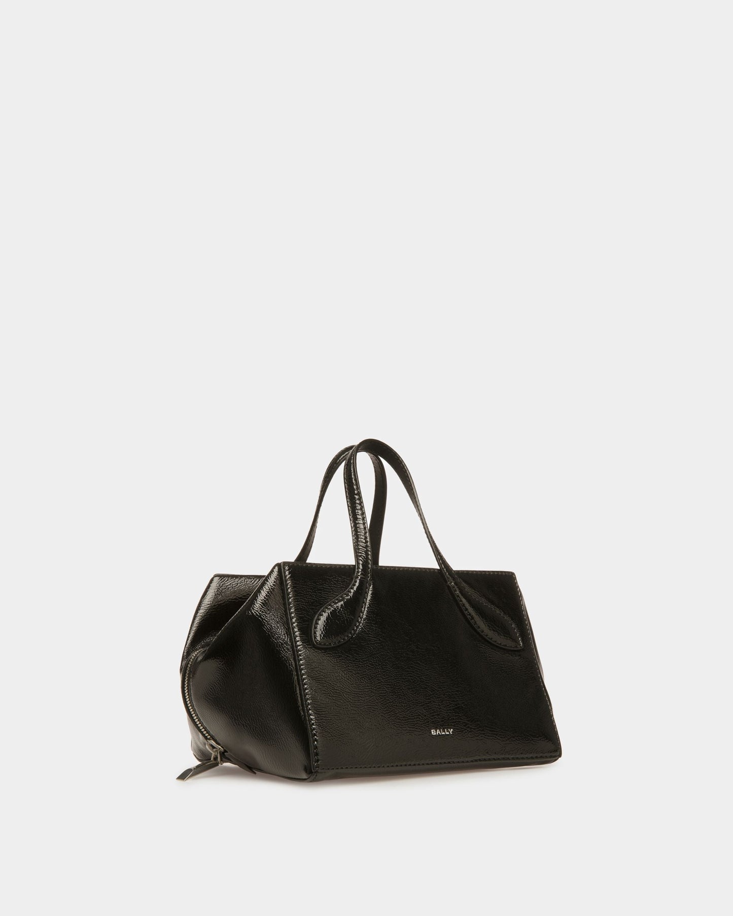 Space XS | Men's Crossbody Bag | Black Leather | Bally | Still Life 3/4 Front