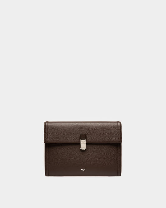 Soryan Leather Portfolio In Ebony Brown