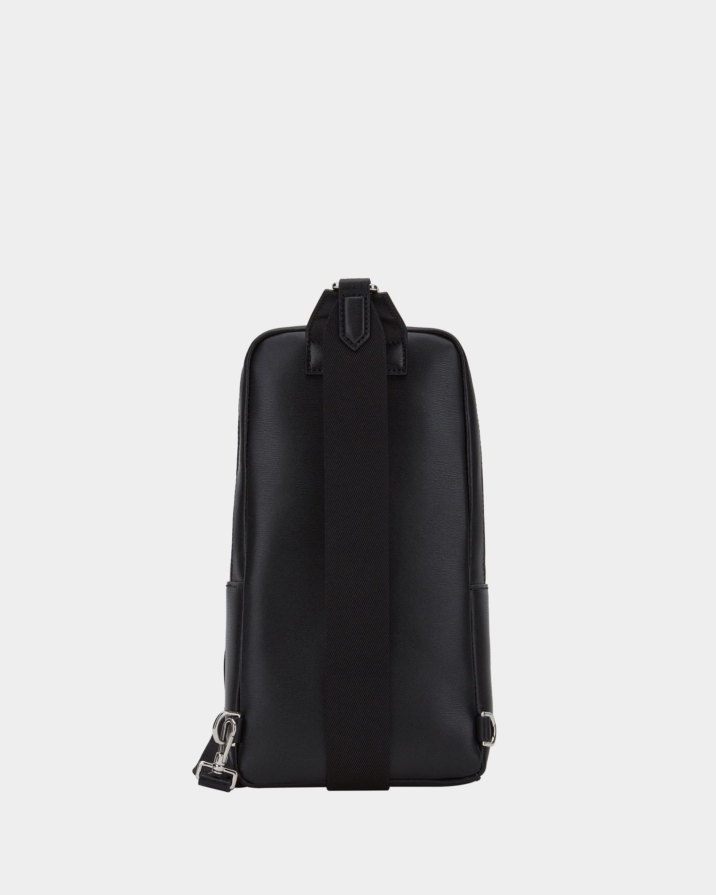 Sling Bag in Black Embossed Leather