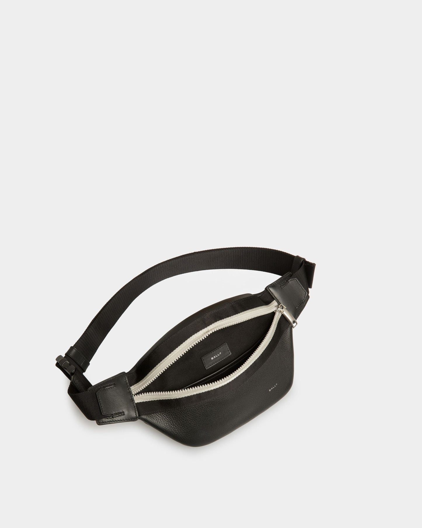 Bord Bum | Men's Shoulder Bags | Black Leather | Bally | Still Life Open / Inside