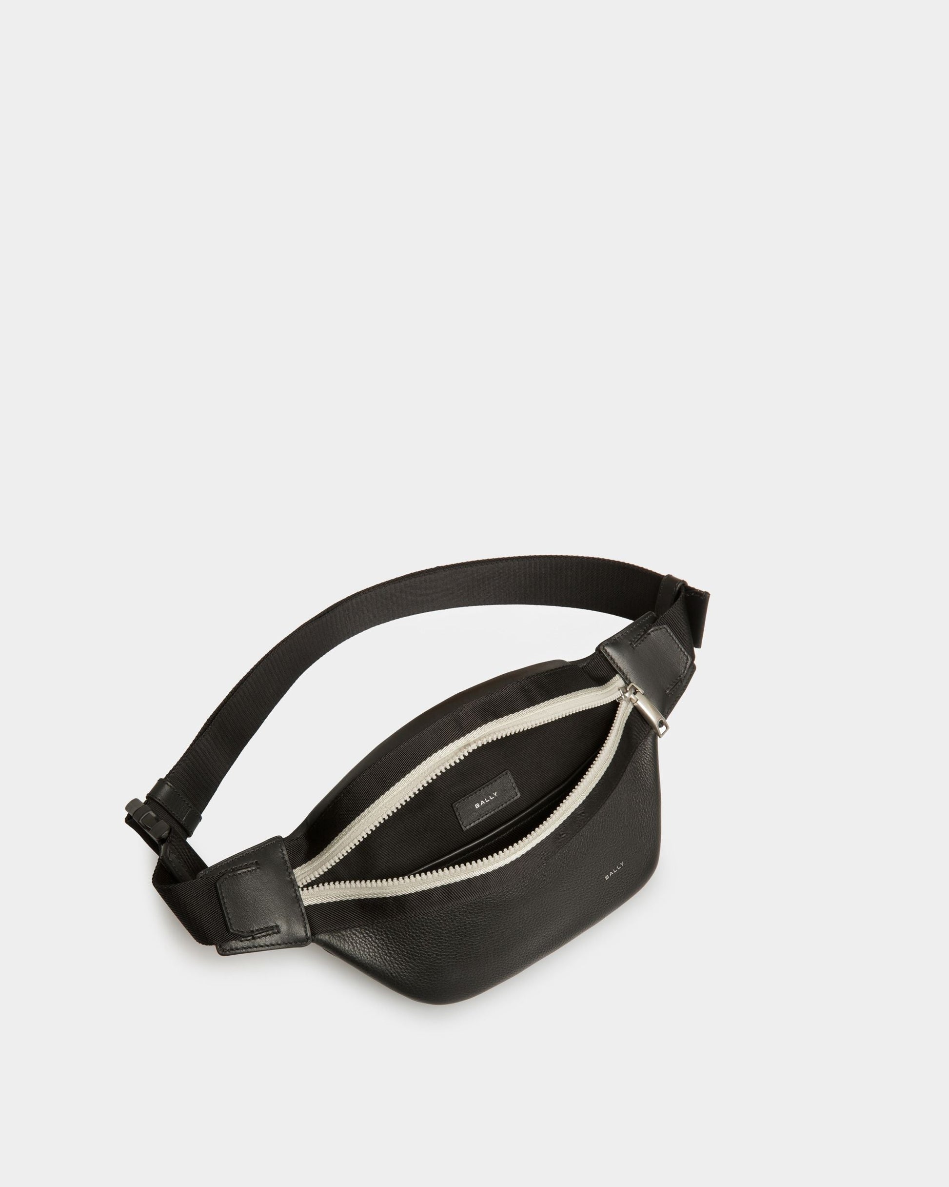 Bord Bum | Men's Shoulder Bags | Black Leather | Bally | Still Life Open / Inside