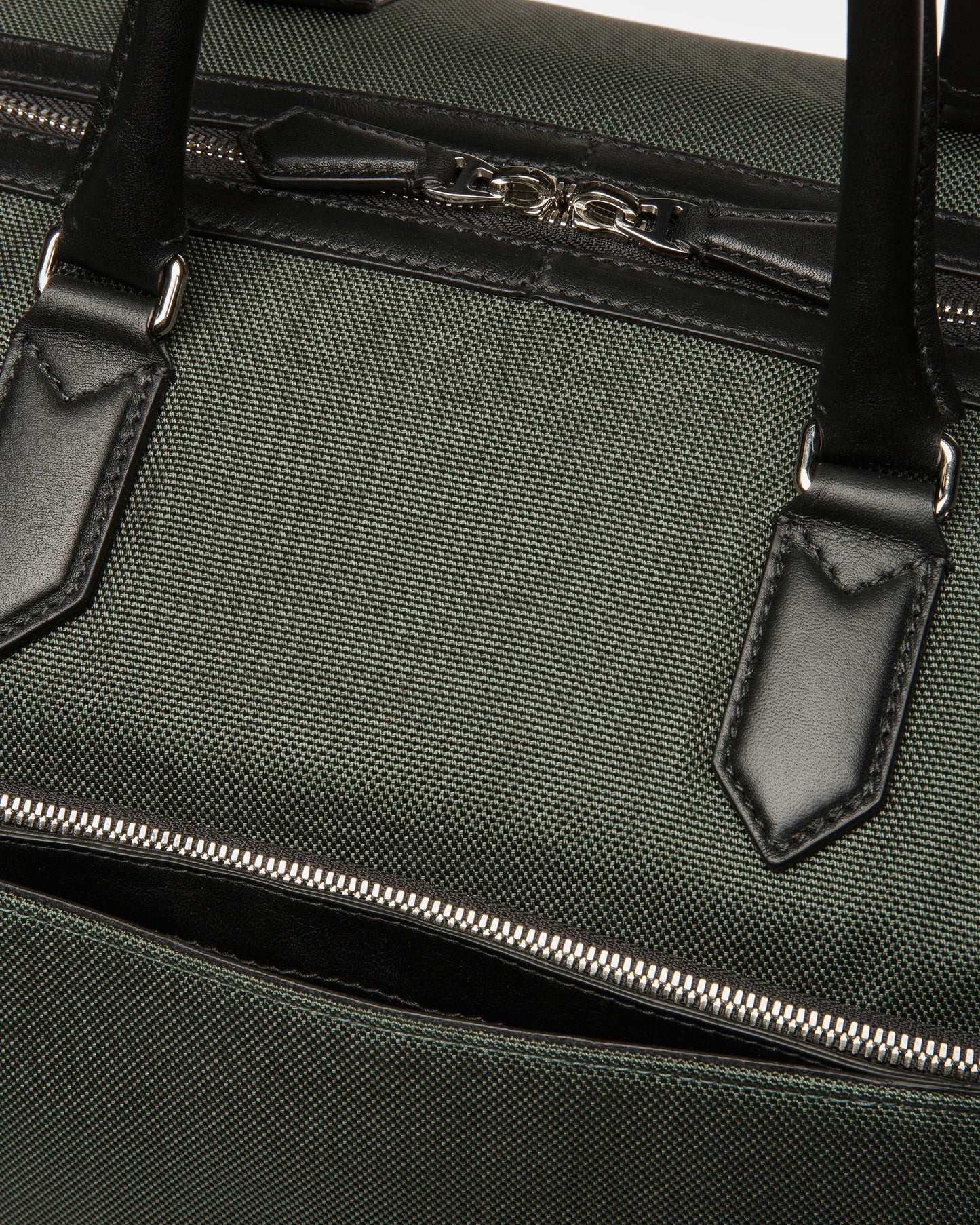 Caius Leather And Nylon Weekender Bag In Sage