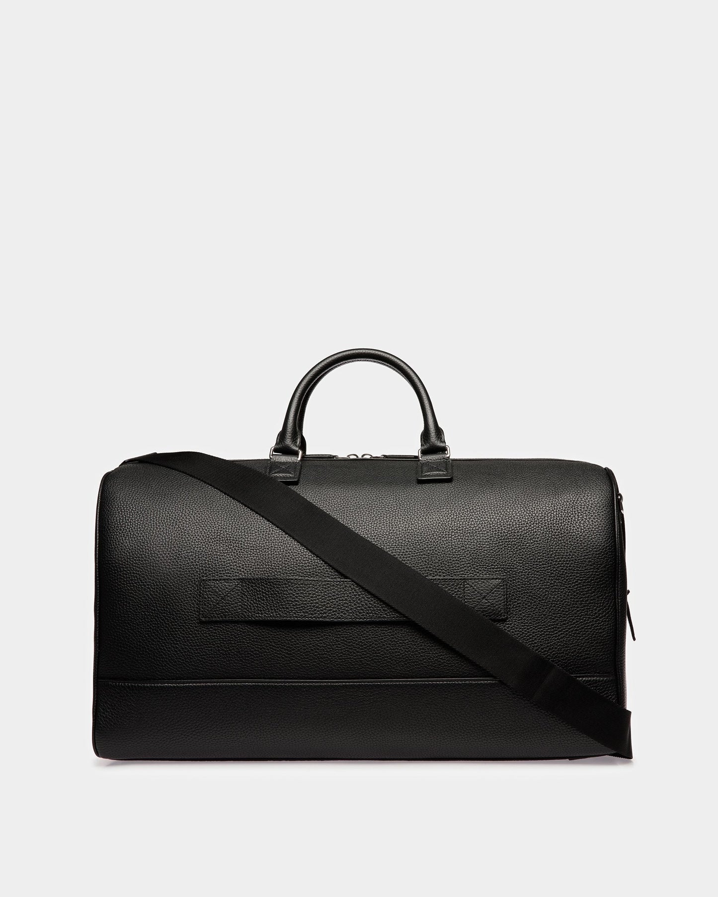 Haius Leather Duffle Bag In Black And Palladium