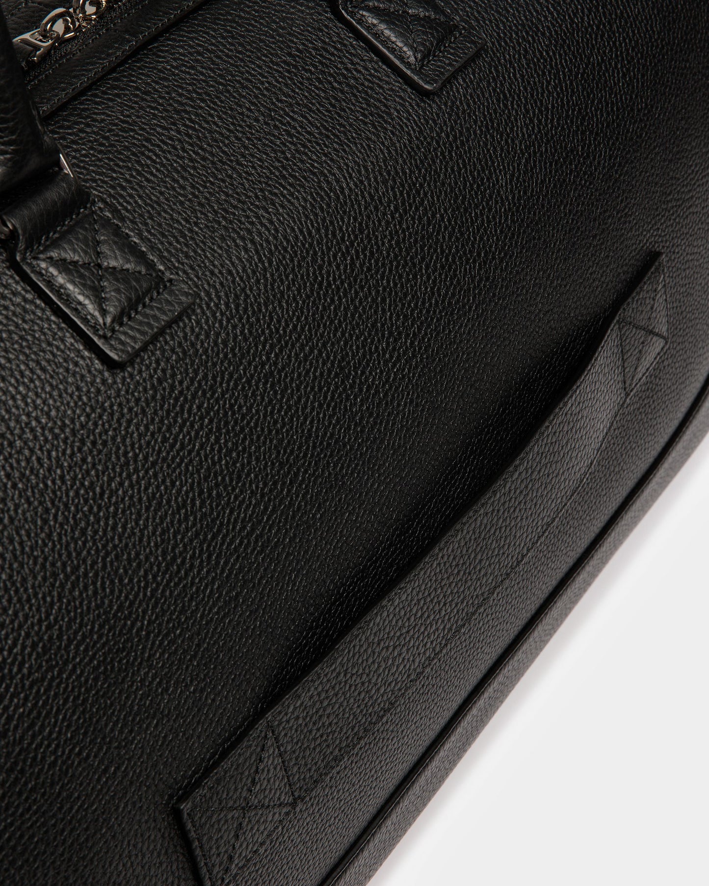 Haius Leather Duffle Bag In Black And Palladium