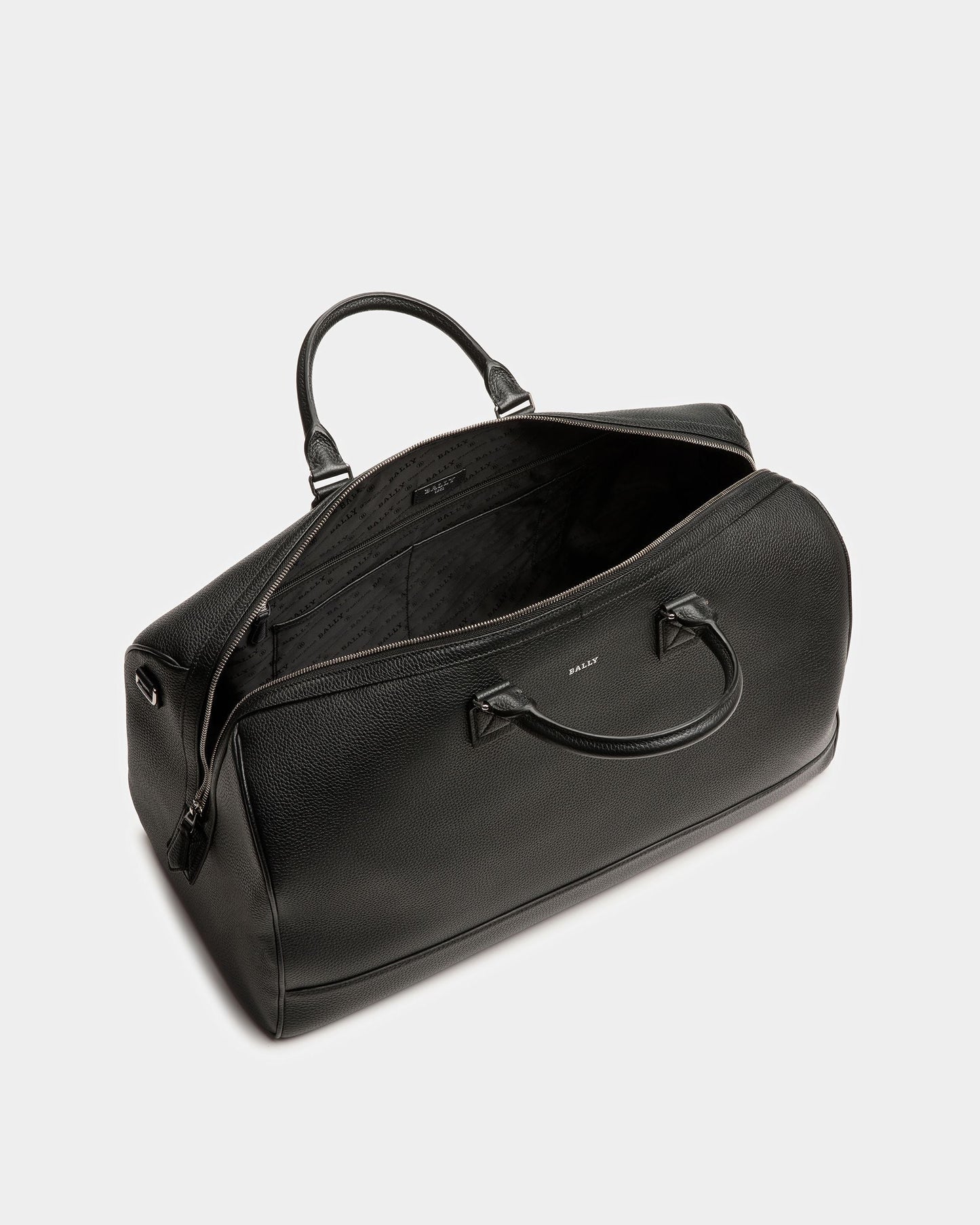Haius Leather Duffle Bag In Black And Palladium