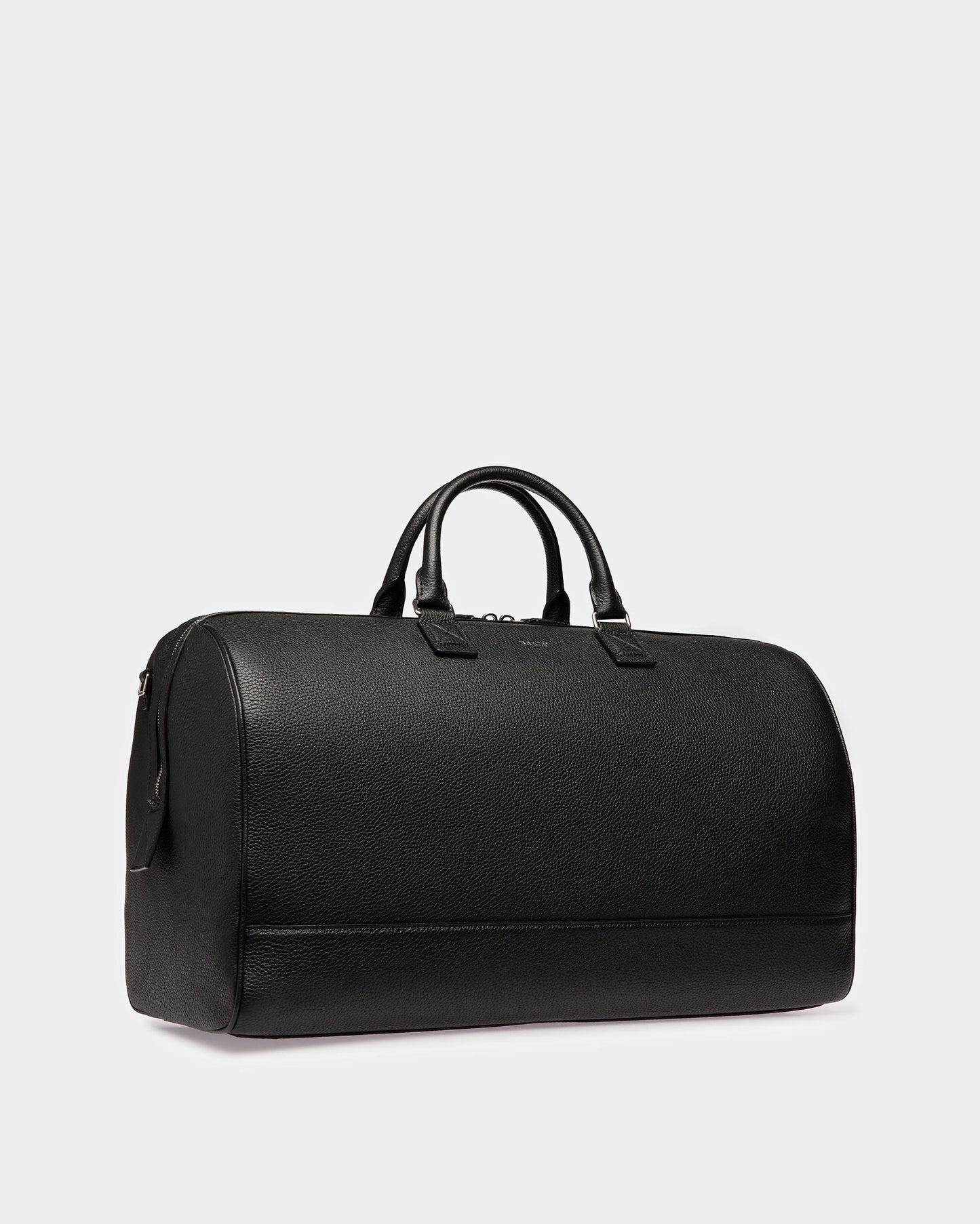Haius Leather Duffle Bag In Black And Palladium