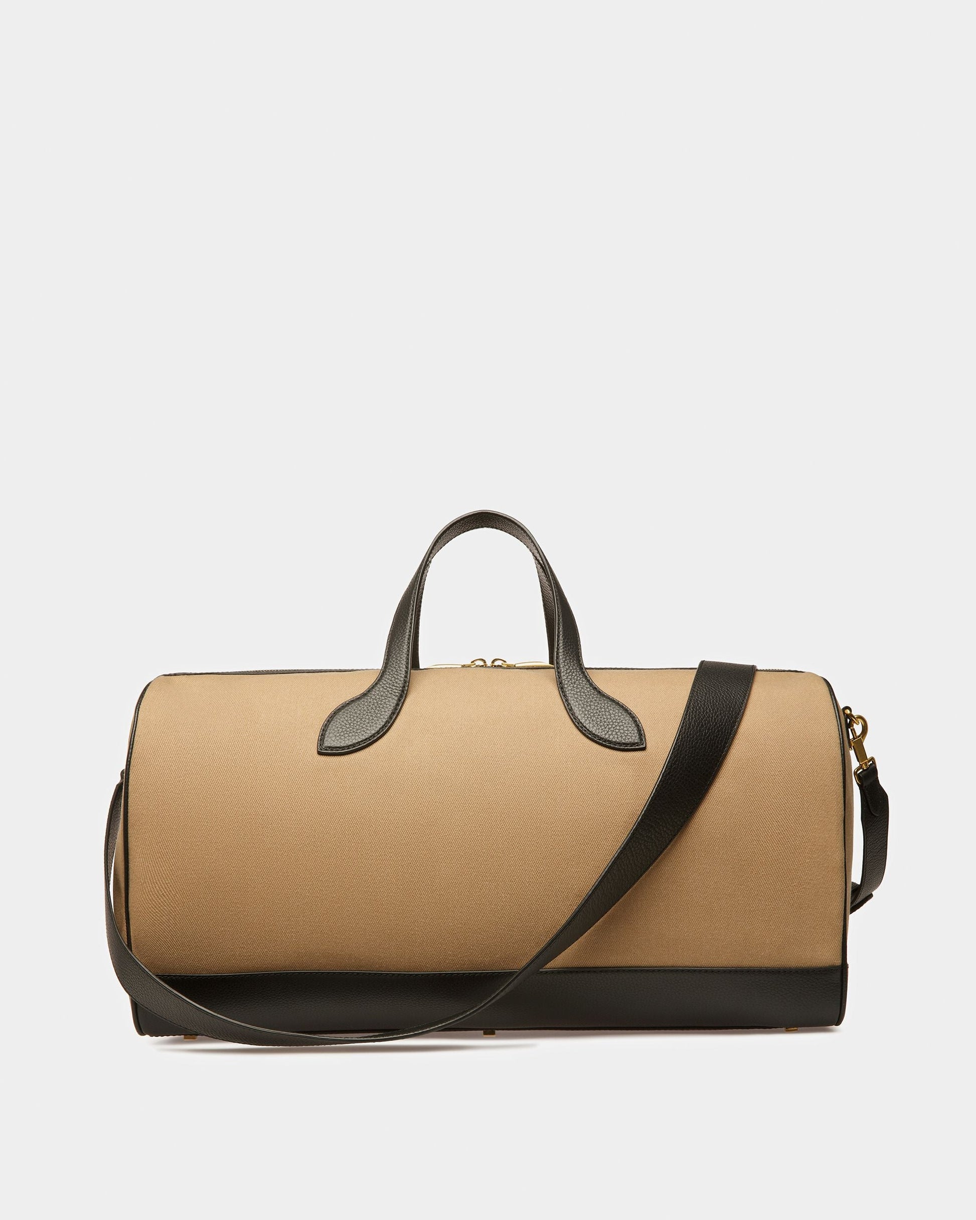 36 Hours | Men's Travel Bag | Sand And Black Fabric And Leather | Bally | Still Life Back