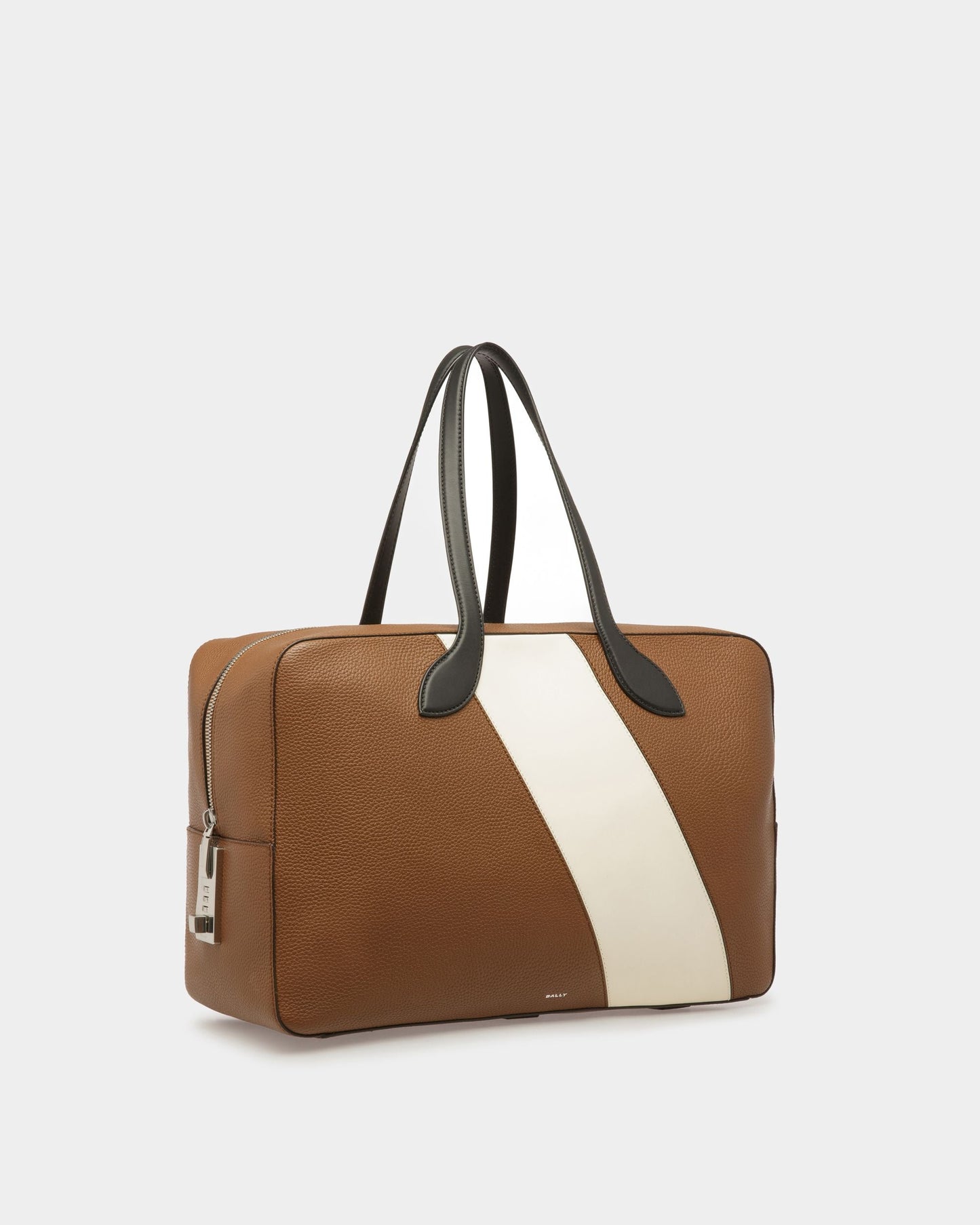 Soft Lock Medium | Men's Travel Bag | Brown Leather | Bally | Still Life 3/4 Front