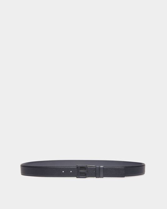 B Leather 35mm Belt In Navy