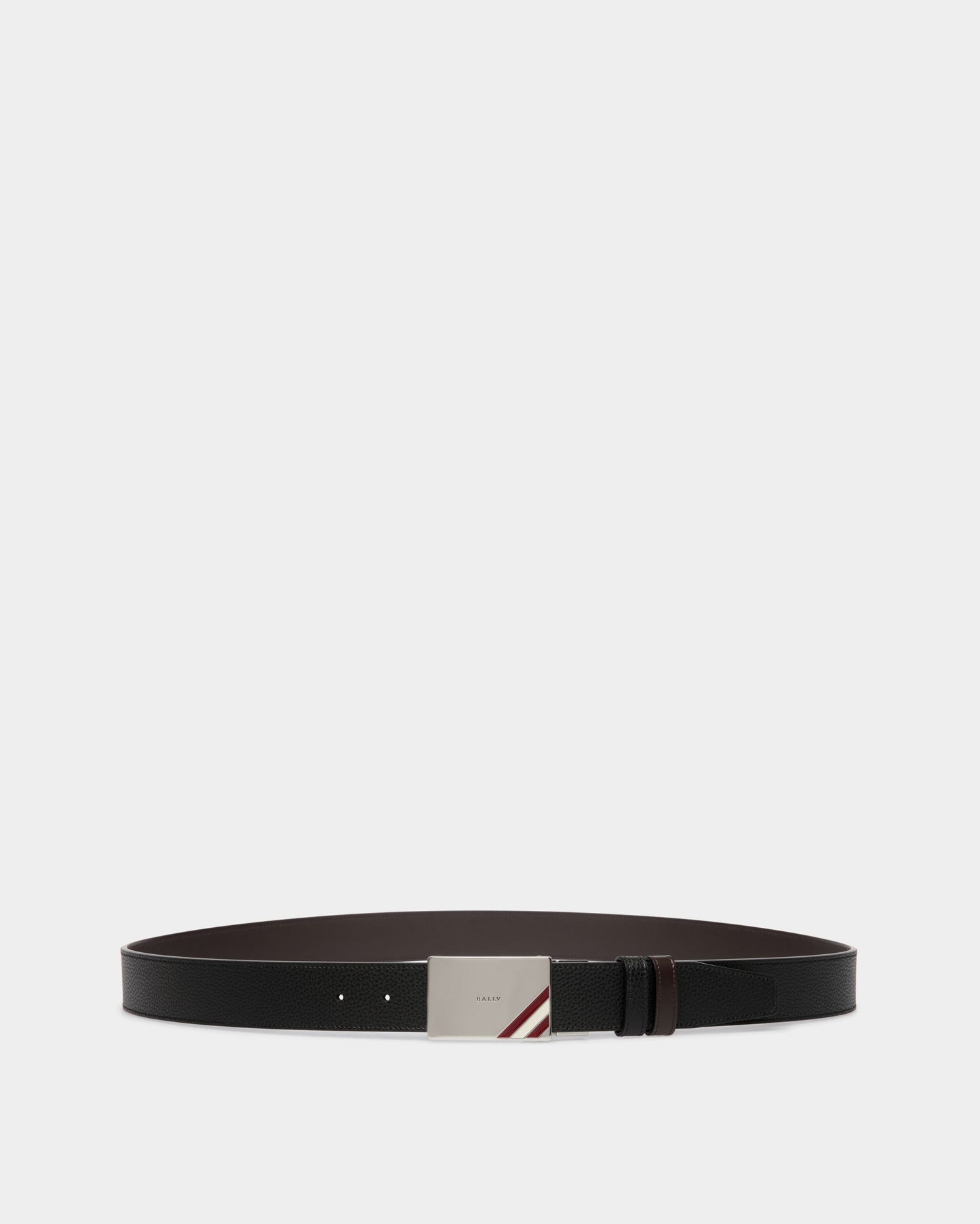 Reversible And Adjustable Belt in Black Grained Leather