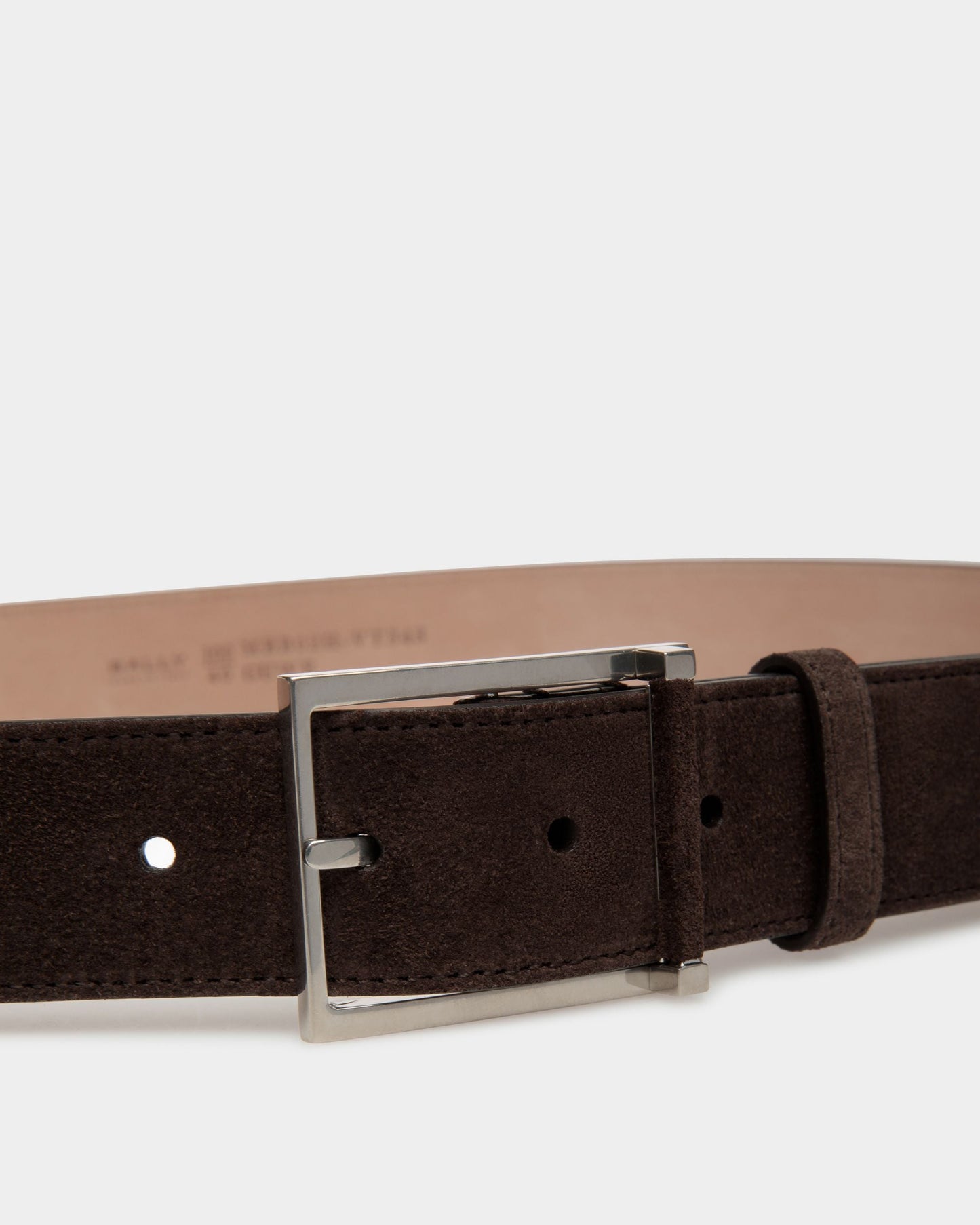 Angle 35 | Men's Fixed Belt | Brown Leather | Bally | Still Life Detail