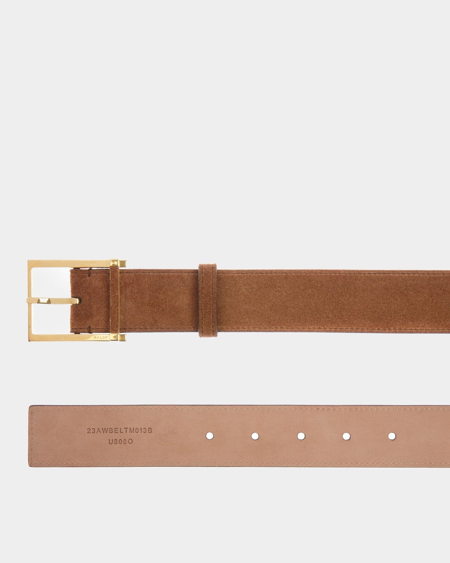Angle 35 | Men's Fixed Belt | Brown Leather | Bally | Still Life Detail