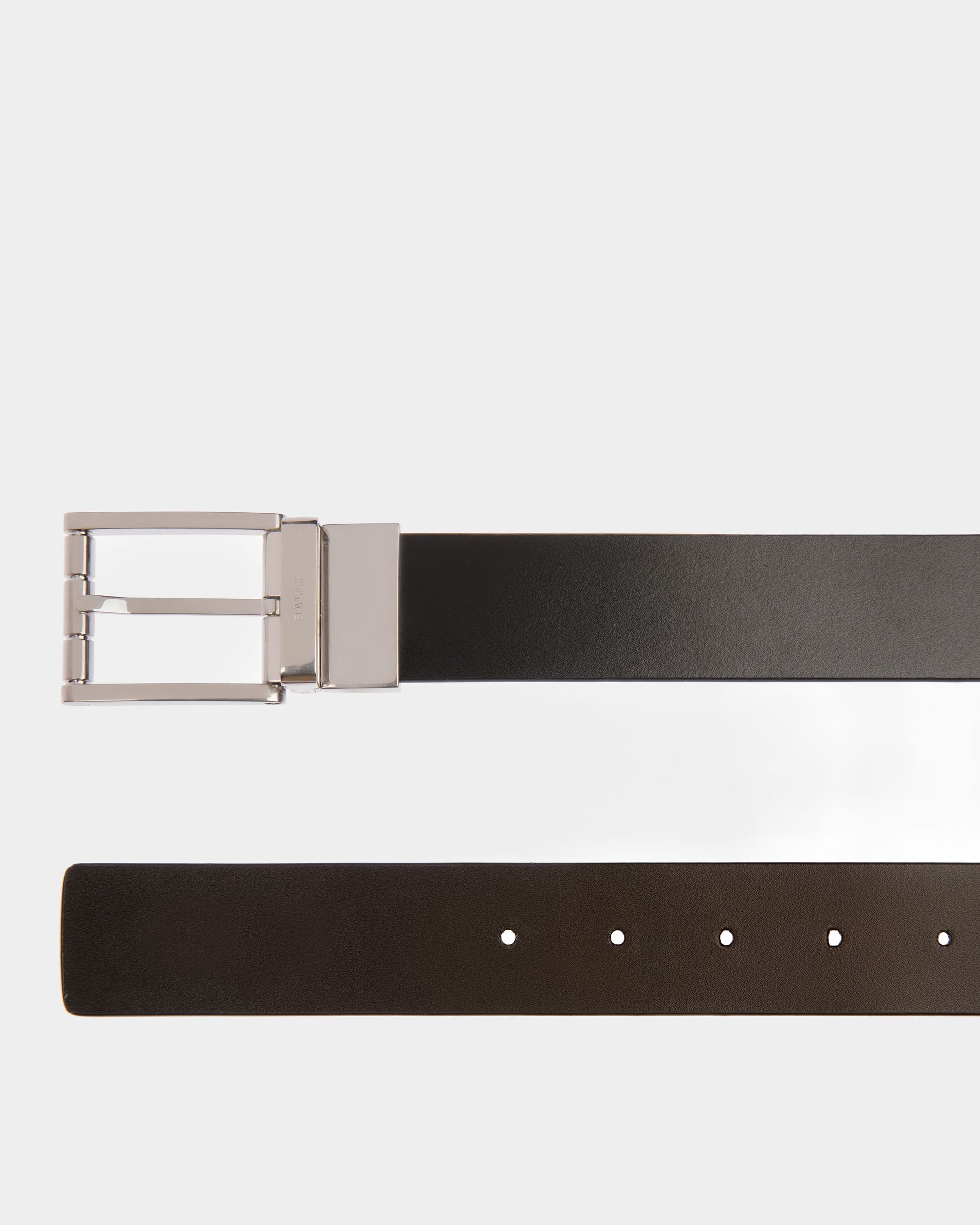 Astory 35 | Men's Adjustable And Reversible Belt | Black Leather | Bally | Still Life Detail