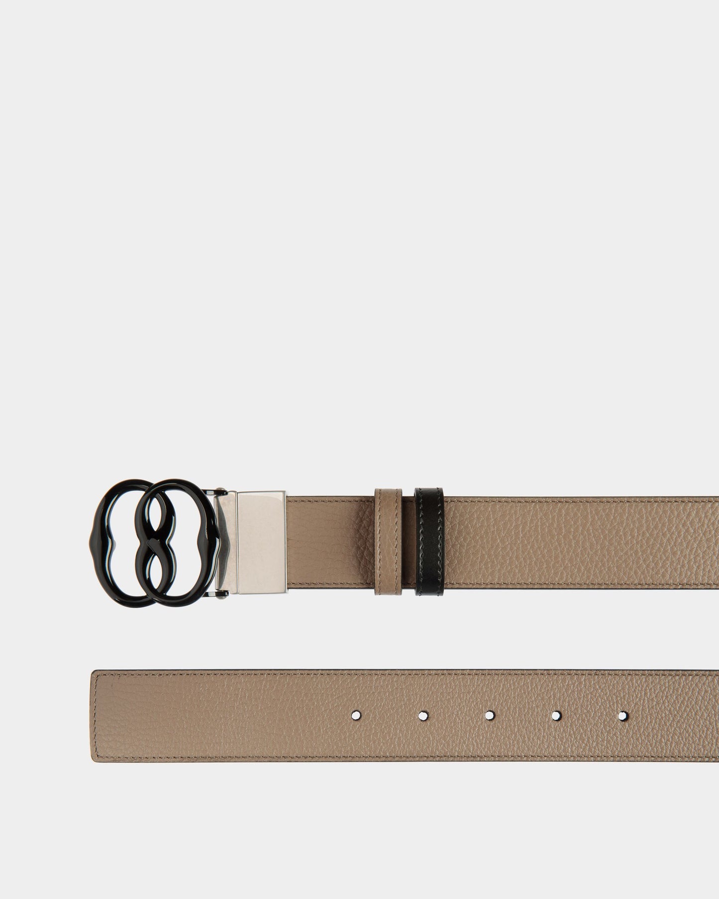 Emblem 35mm Reversible And Adjustable Belt in Taupe And Black Leather